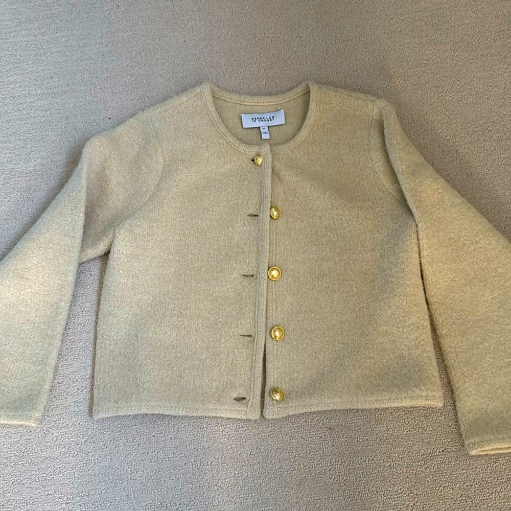 10 Crosby Derek Lam Cream Sweater with Gold Buttons